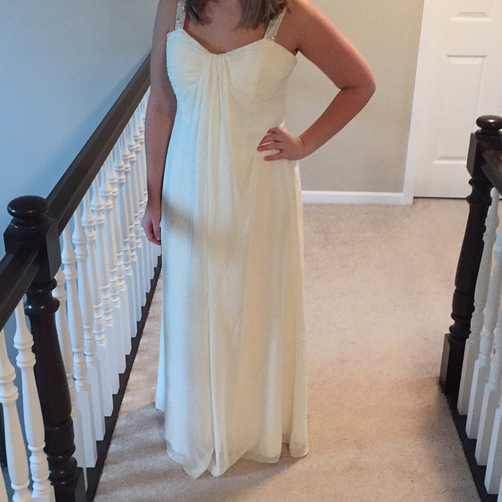 Sean Couture full length white gown